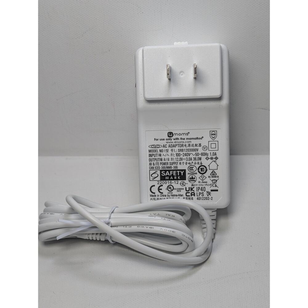 4moms mamaRoo AC Adapter SRB1203000V 12V 3A 36W OEM Power Supply White